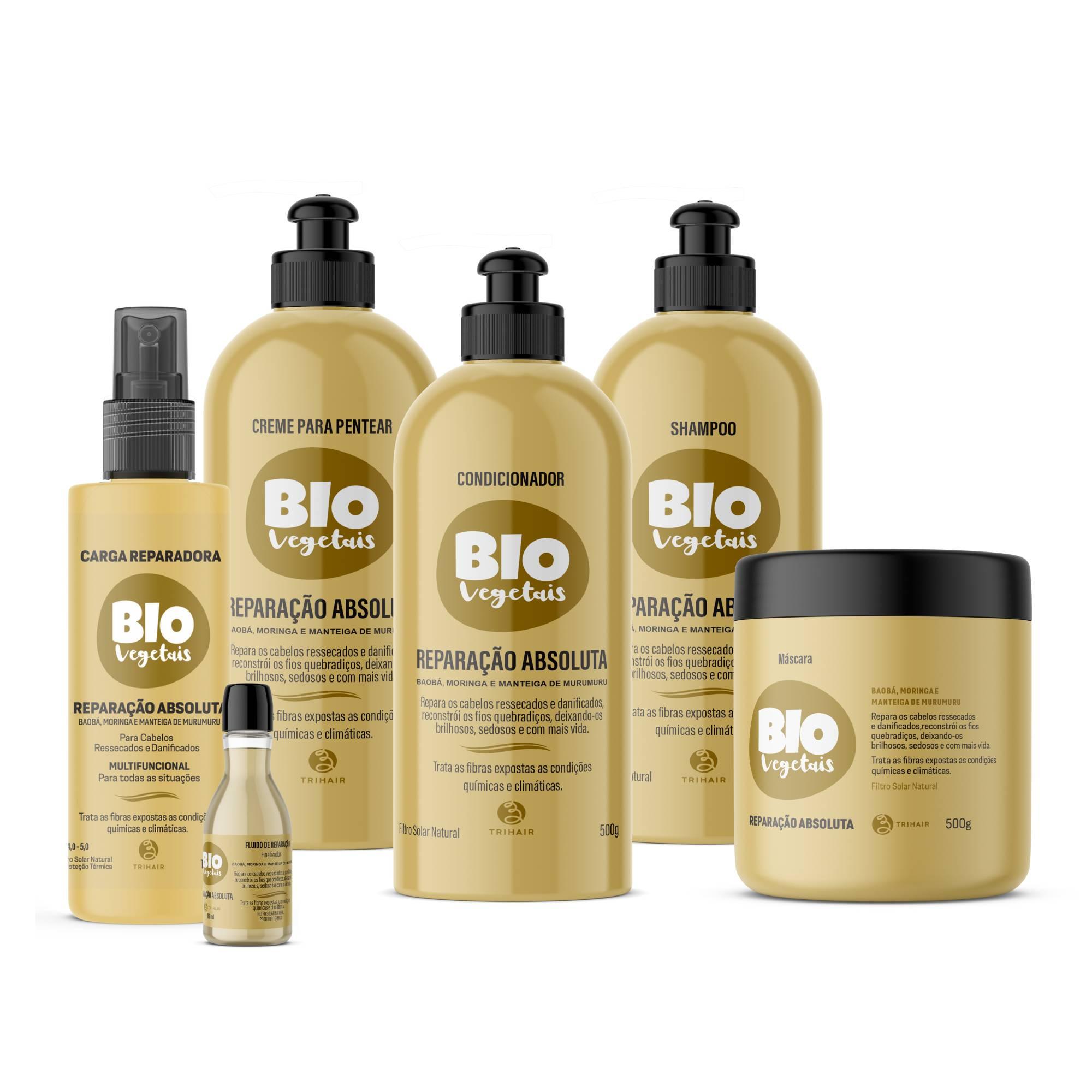 Linha Reparação Absoluta Biovegetais completa - Trihair Cosméticos
